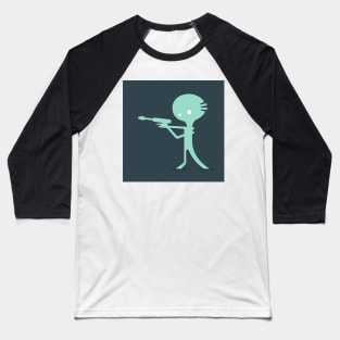 Alien with a Laser Gun Baseball T-Shirt